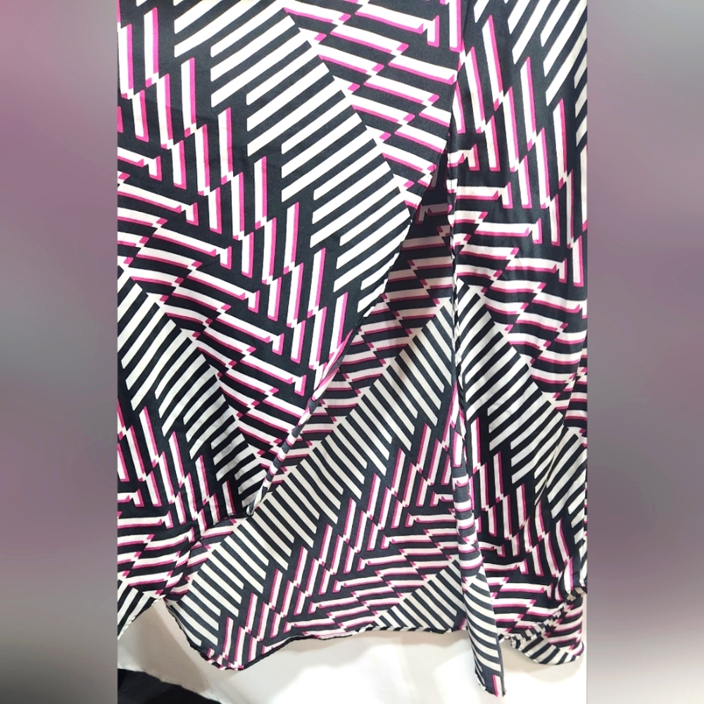 Express Monochrome Black/Pink Striped Dress-Size XL - Picture 4 of 11